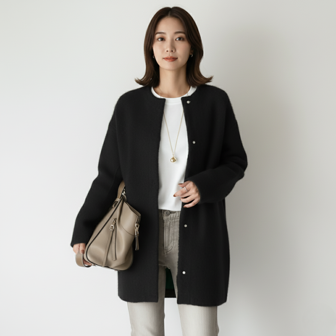 Women’s Long Knit Coatigan – Soft Buttoned Cardigan Jacket