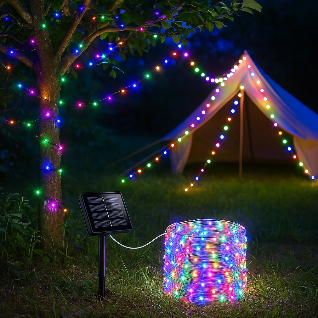 Light String Solar Christmas Lights – GlowTwist 8-Mode Waterproof LEDs