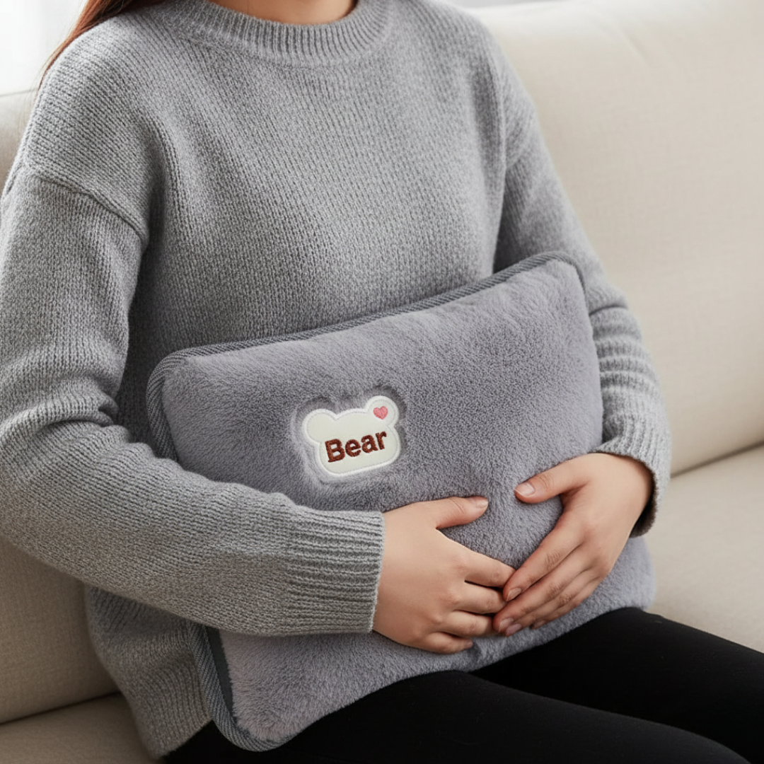 Electric Heat Cushion with USB Charging & Plush Cover – VelvetWarm HeatPack