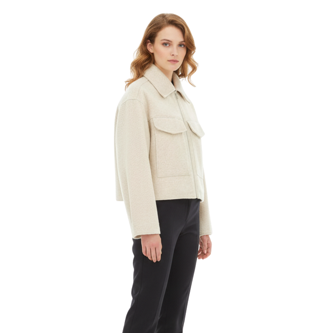 Women’s Zip-Up Fleece Jacket – Westmere SoftWool Pocket Coat