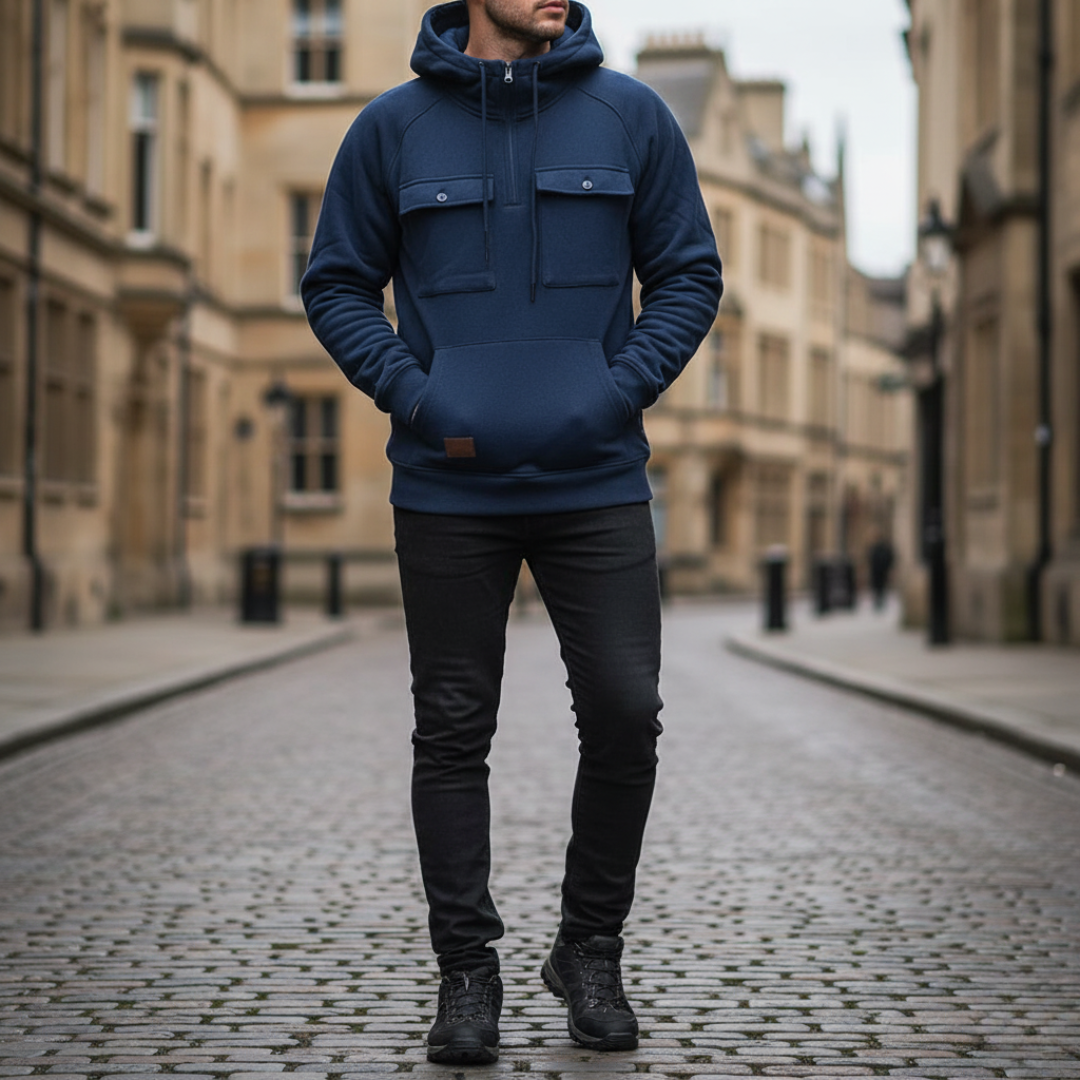 Half Zip Fleece Hoodie with Tactical Pockets – StormFront Pullover