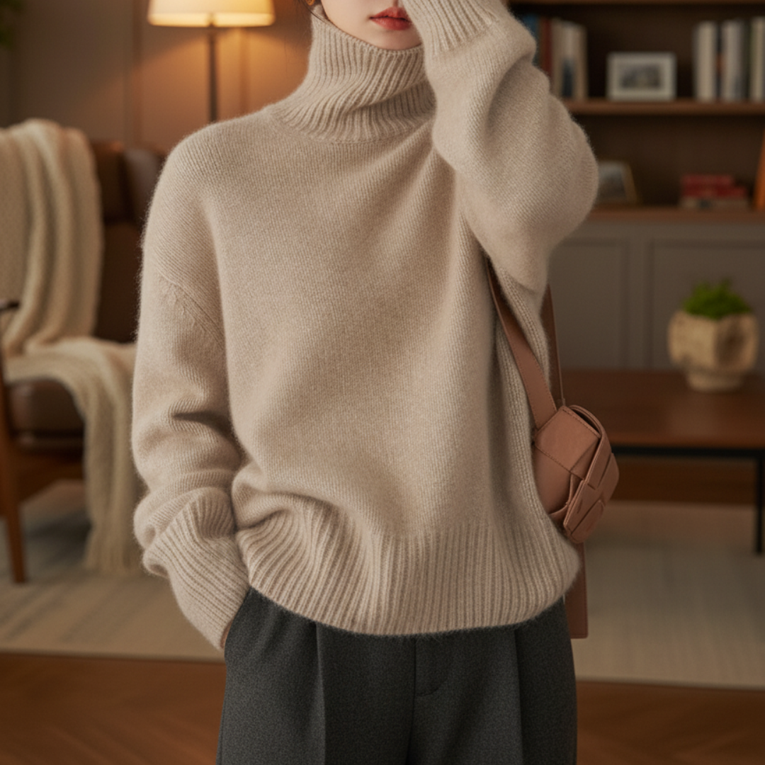 Cashmere High-Neck Sweater – Isabella Vest