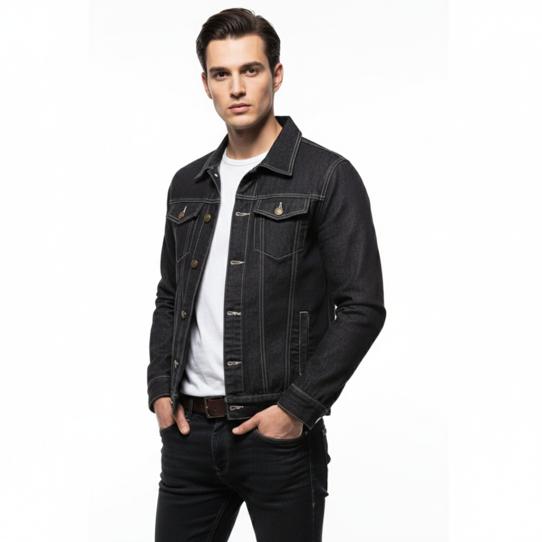 Men’s Vintage Denim Jacket – Ironweft Classic Cotton Outerwear