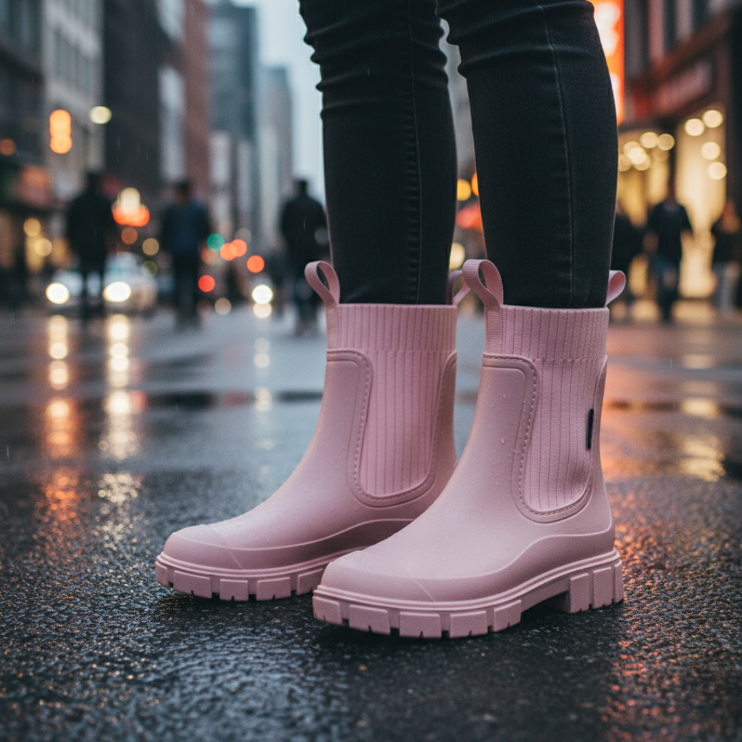 Waterproof Chelsea Rain Boots with Anti-Slip Sole – RainGuard Urban Boots