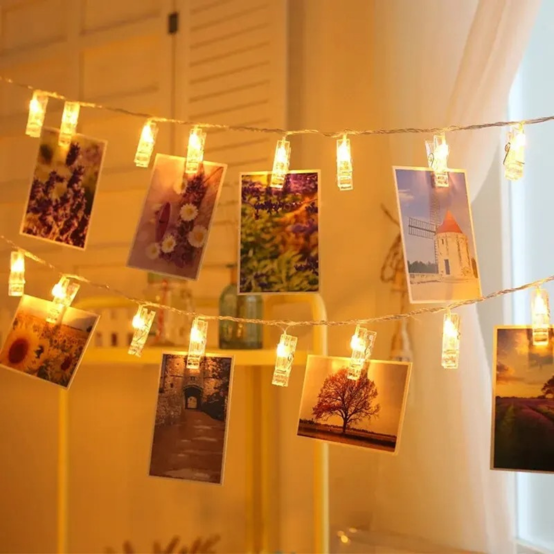 Photo Clip String Light – GlowClips Battery Fairy Garland 1.5m/3m (10–20 LEDs)