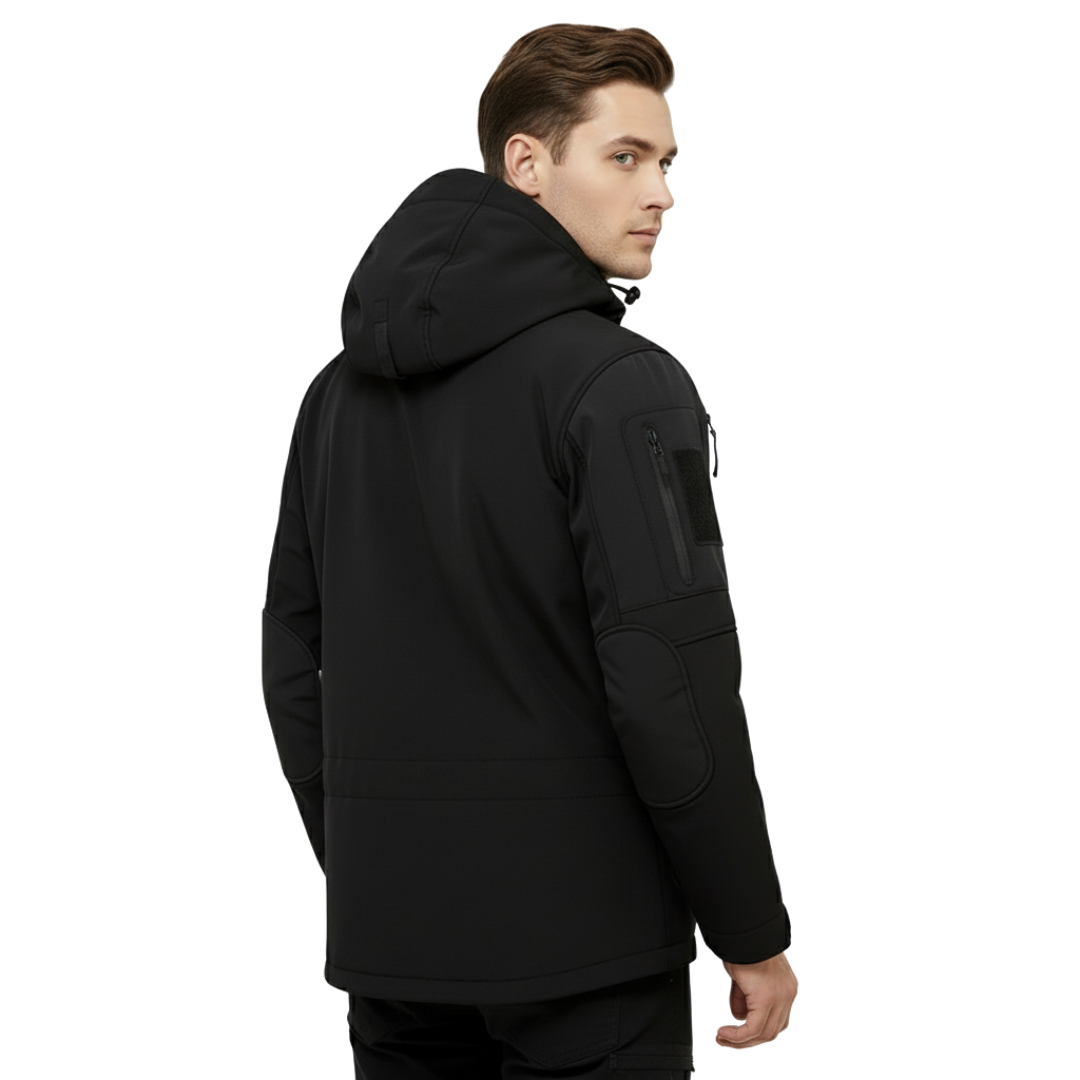 Men’s Waterproof Tactical Fleece Jacket – Windproof Softshell with Hood