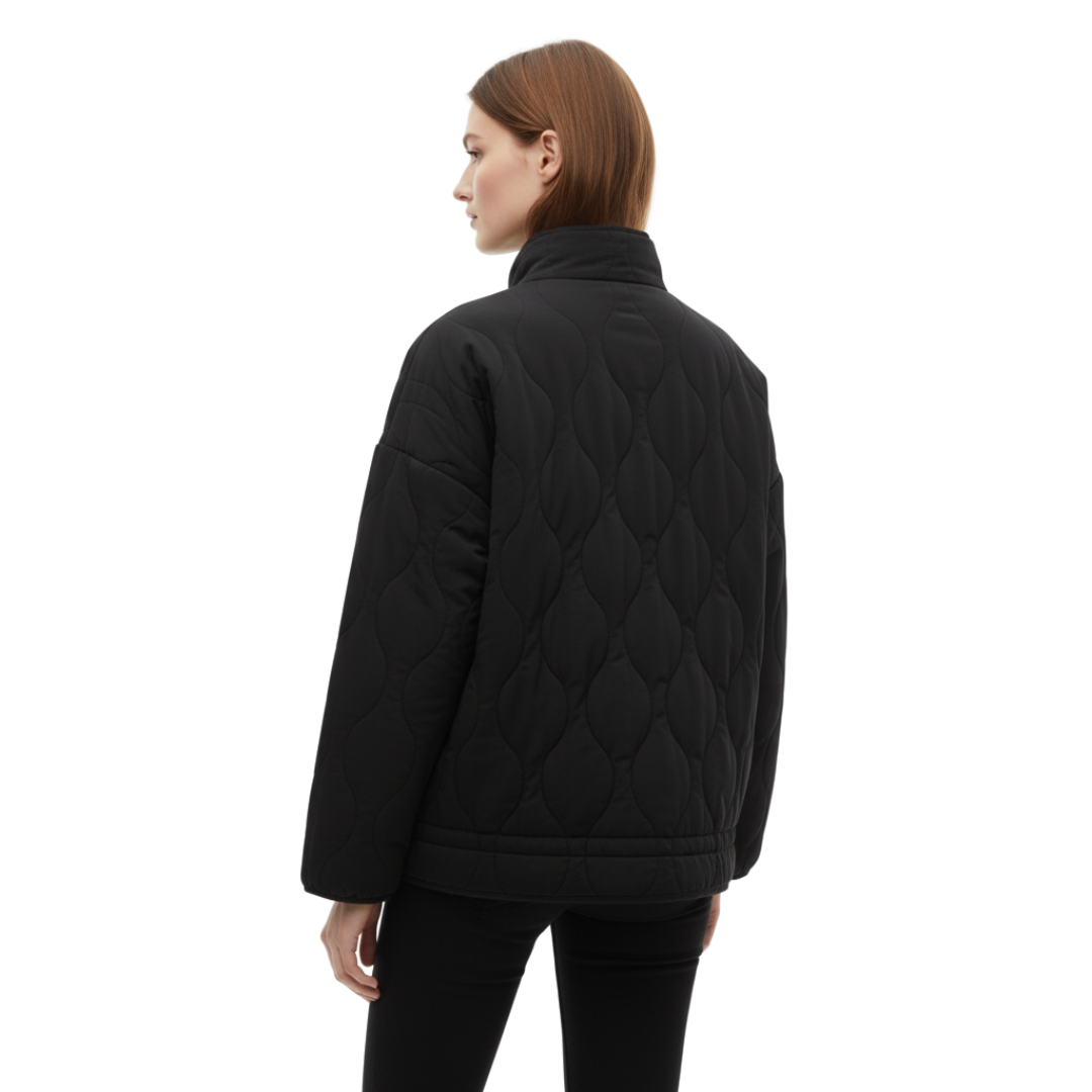 Women’s Quilted Puffer Jacket – QuiltEase Warm Cotton Coat