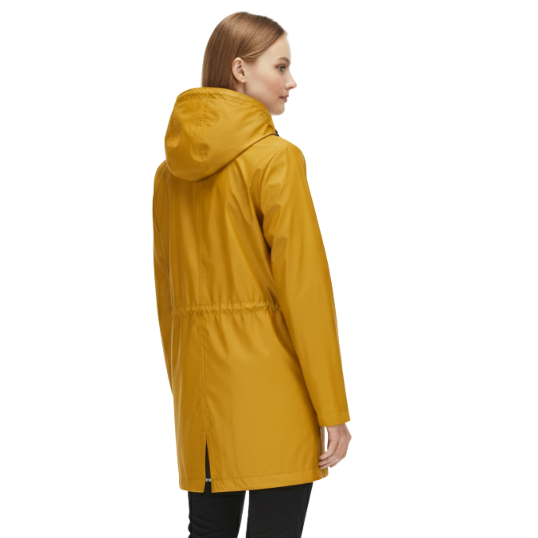 Women’s Waterproof Lightweight Jacket with Adjustable Waist – Hooded Raincoat