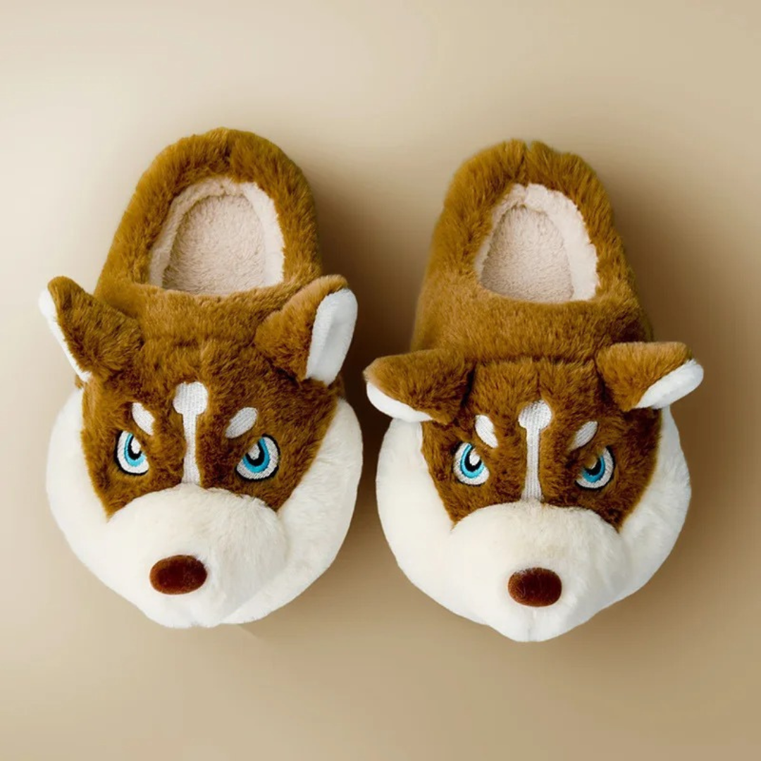 Slipper with Cute Dog Design & Plush Warm Lining – PawSnug Slippers