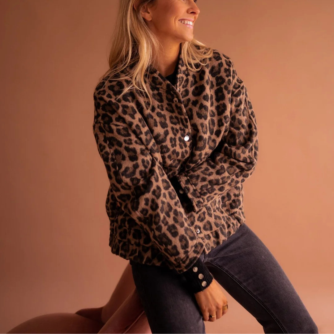 Women’s Leopard Print Shacket – Soft Button-Up Shirt Jacket