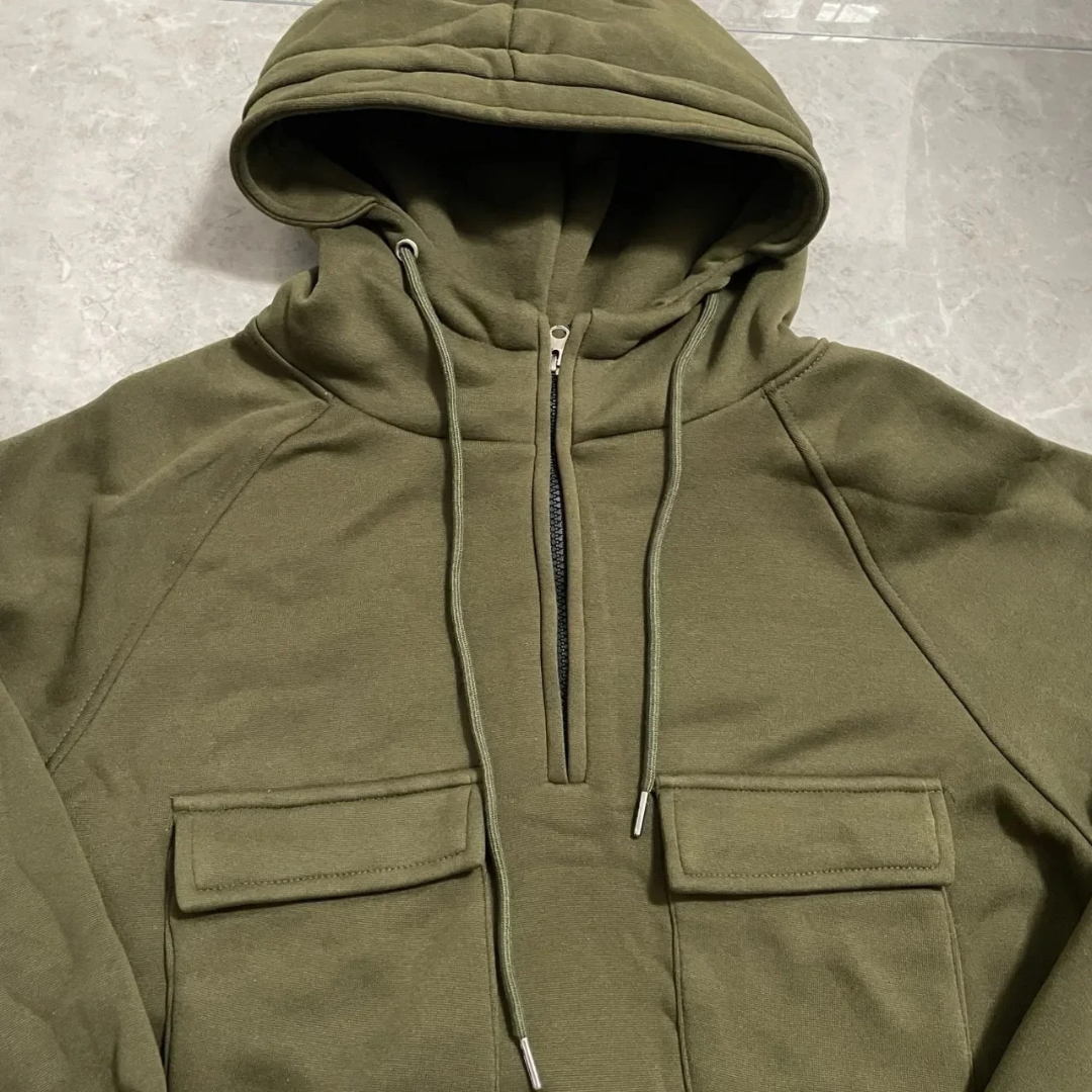 Half Zip Fleece Hoodie with Tactical Pockets – StormFront Pullover