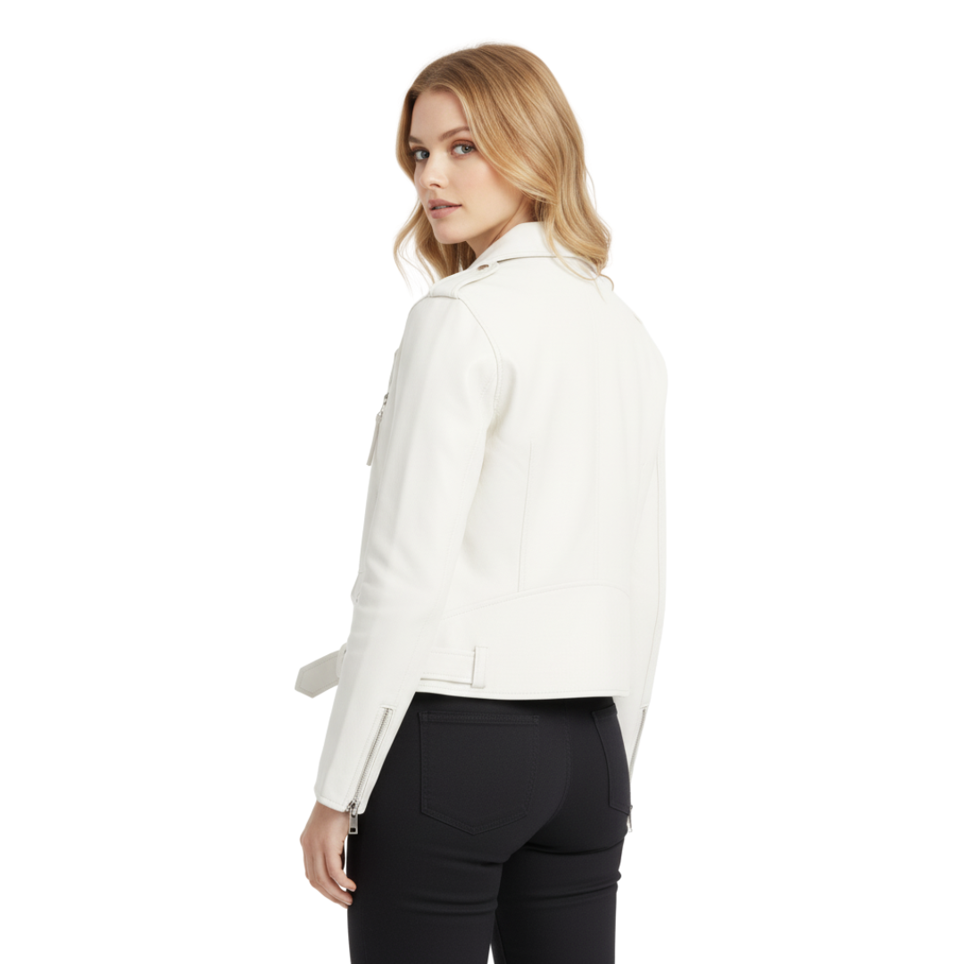 Women’s Faux Leather Biker Jacket – Moto Style