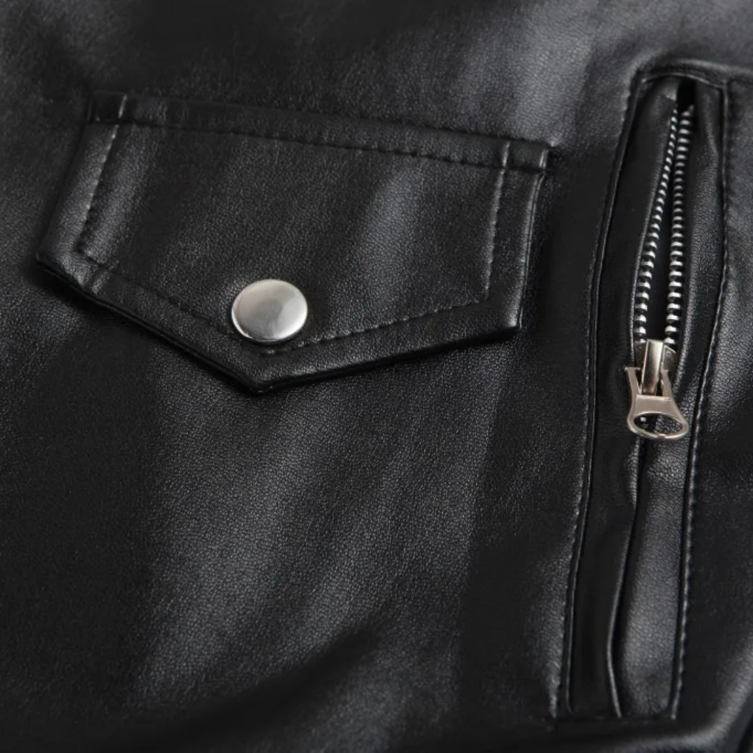 Women’s Faux Leather Biker Jacket – Moto Style