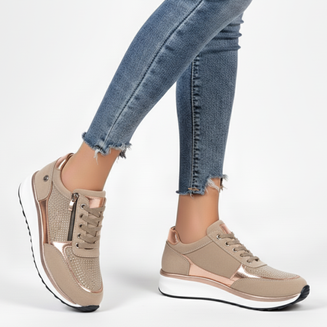 Women’s Orthopaedic Sneakers with Zipper - Breathable and Casual Walking Shoes