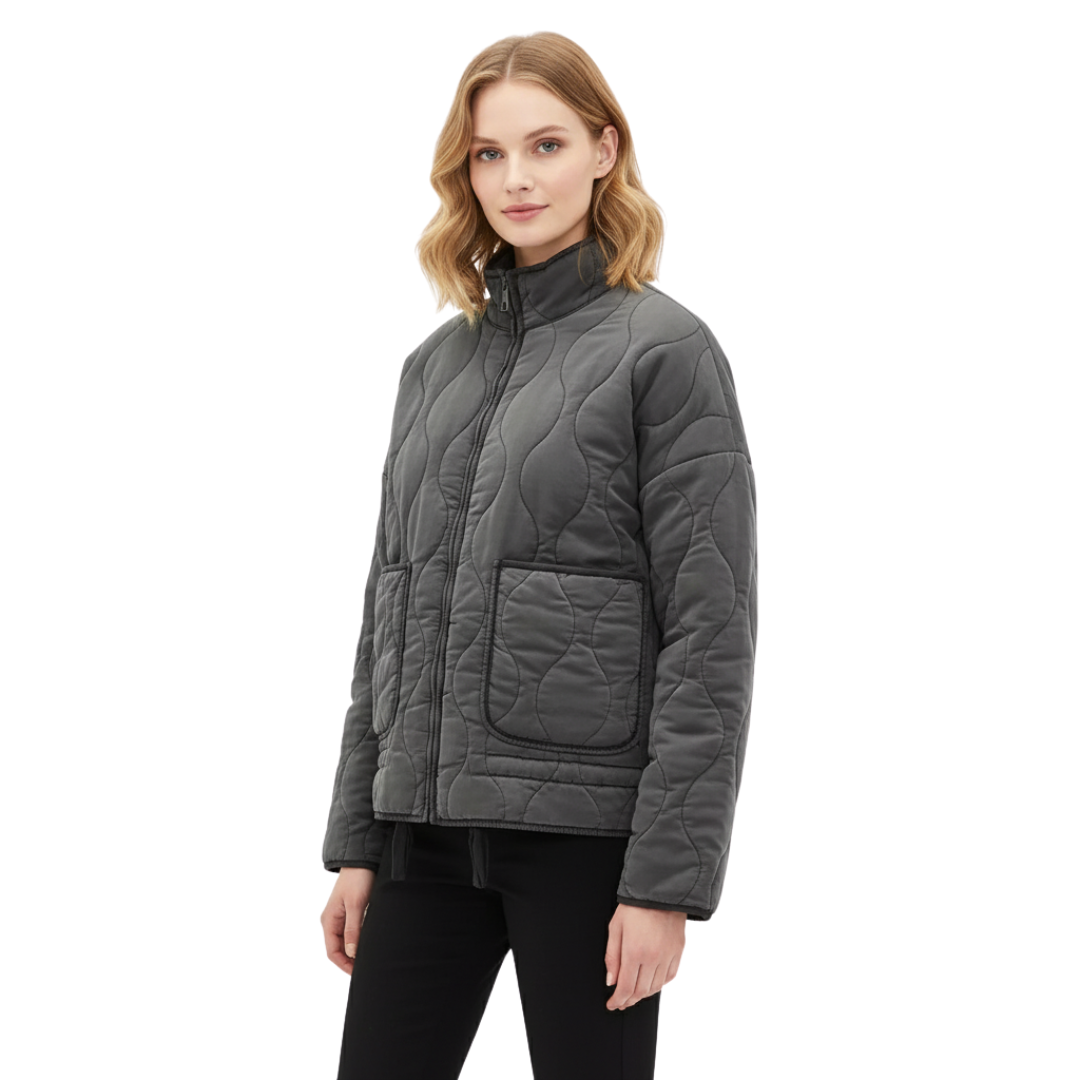 Women’s Quilted Puffer Jacket – QuiltEase Warm Cotton Coat