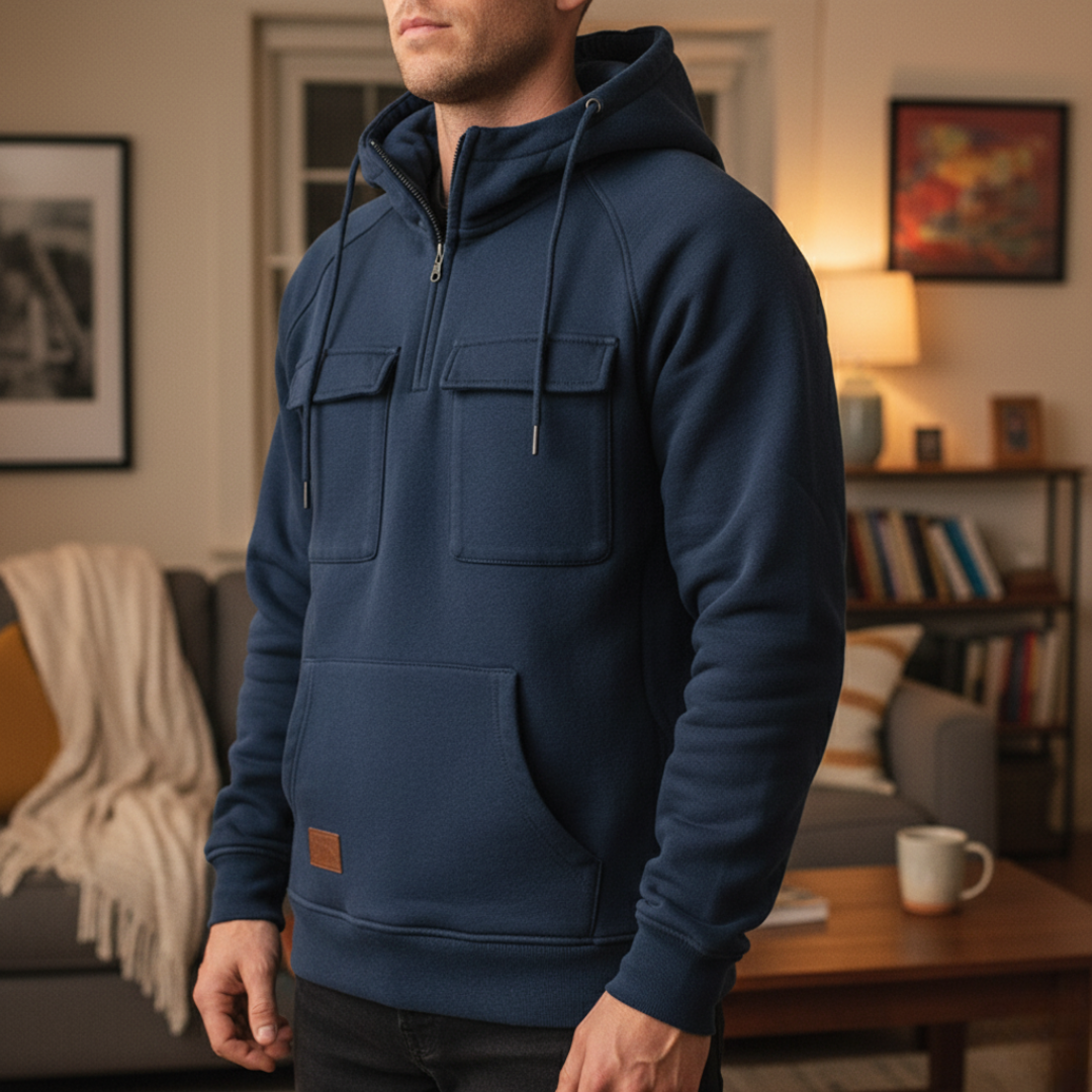 Utility Comfort Hoodie Sweater with Pockets – Maverick Vest