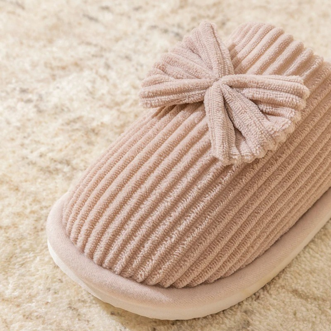 Slipper for Women – BowLuxe Corduroy Indoor Winter Slippers