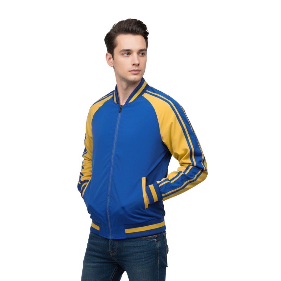 Men’s Retro Stripe Track Jacket – Classic Zip-Up Sportswear