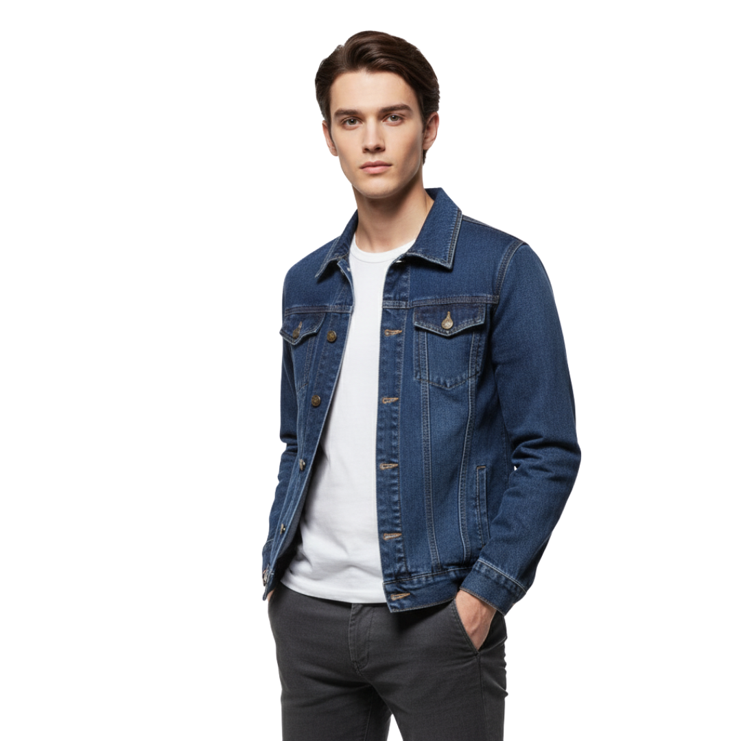 Men’s Vintage Denim Jacket – Ironweft Classic Cotton Outerwear