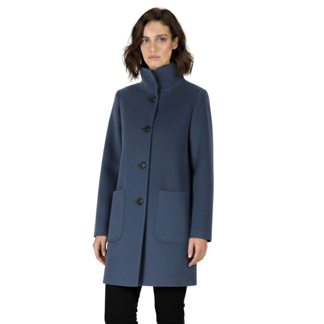 Women’s Wool-Blend Long Coat – Classic Tailored Overcoat