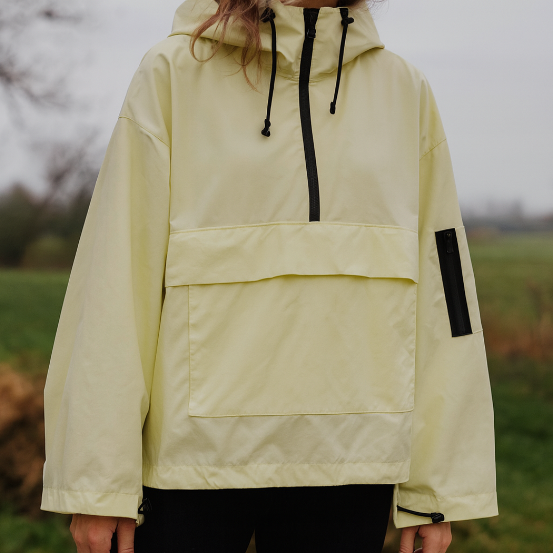 Waterproof All-Weather Coat with Hood & Front Pocket – StormShield Parka