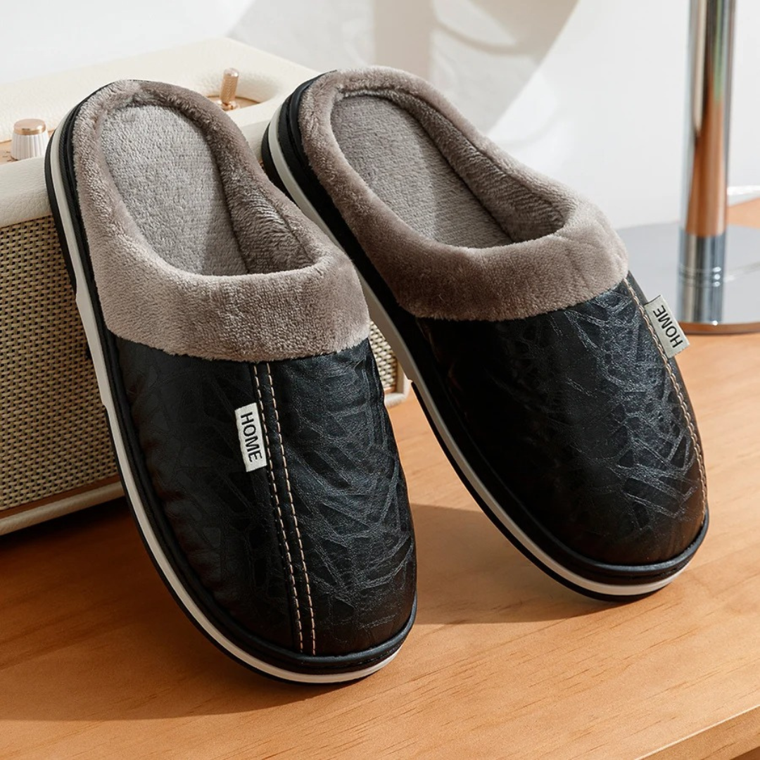Winter Slippers for Men with Faux Fur & PU Waterproof Upper – ArcticStep Slipper