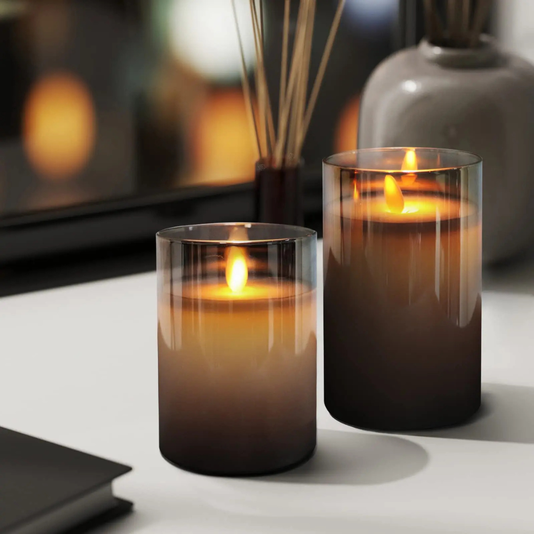 LED Flameless Candle Set with Real Wax & Remote Control – GlowLuxe Trio