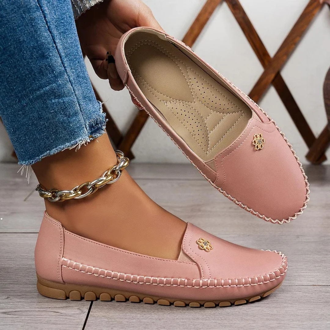 Women’s Orthopedic Vegan Leather Shoes with Arch Support – Chrysta Comfort Loafers