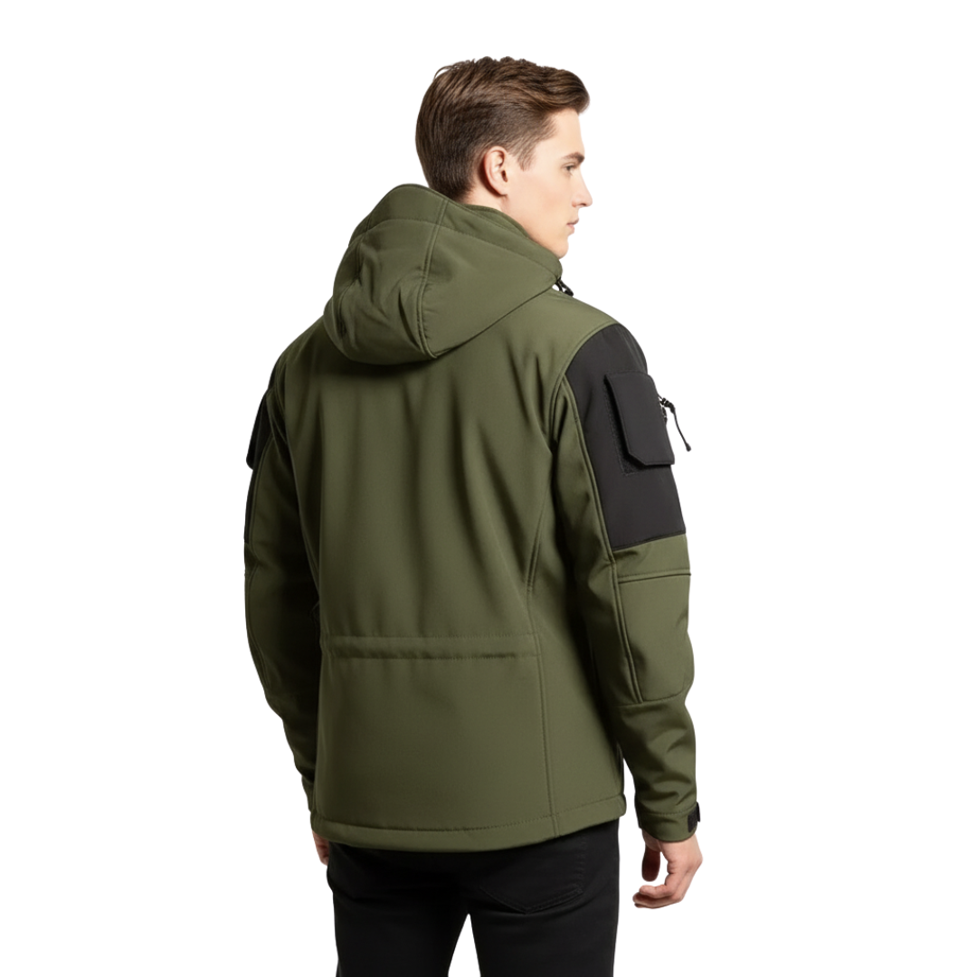 Men’s Waterproof Tactical Fleece Jacket – Windproof Softshell with Hood
