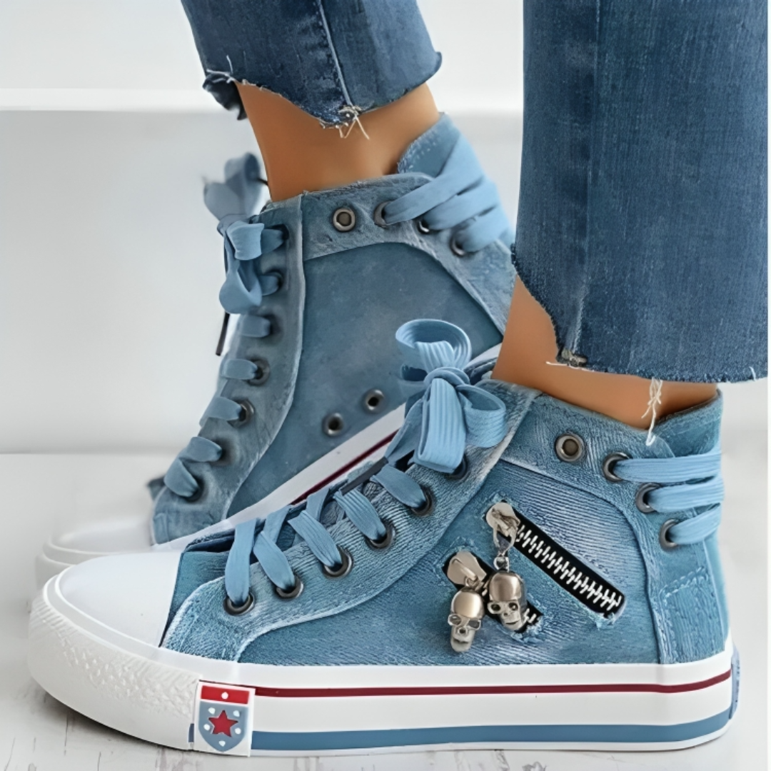 Boots – RetroCharm High-Top Denim Boots