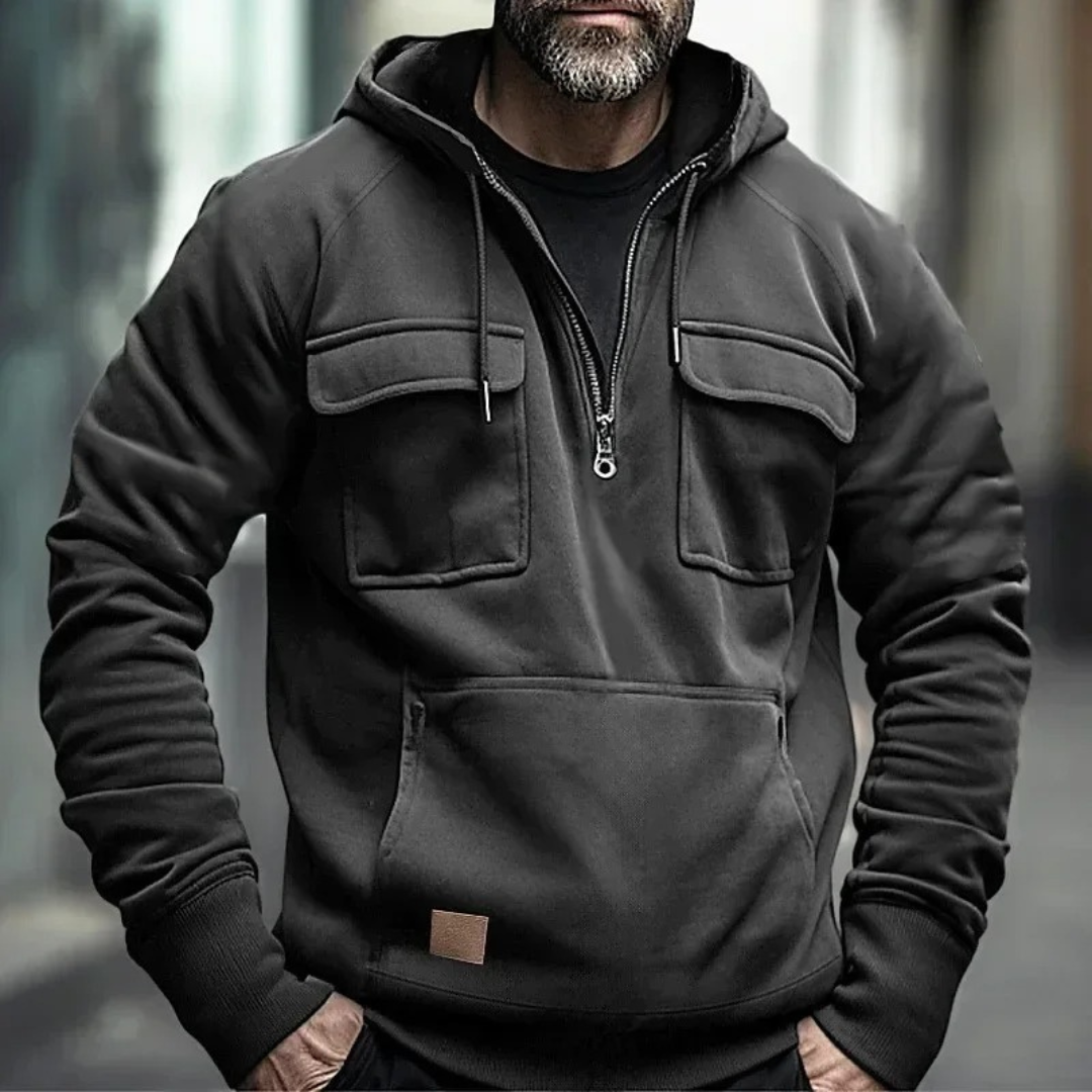 Half Zip Fleece Hoodie with Tactical Pockets – StormFront Pullover