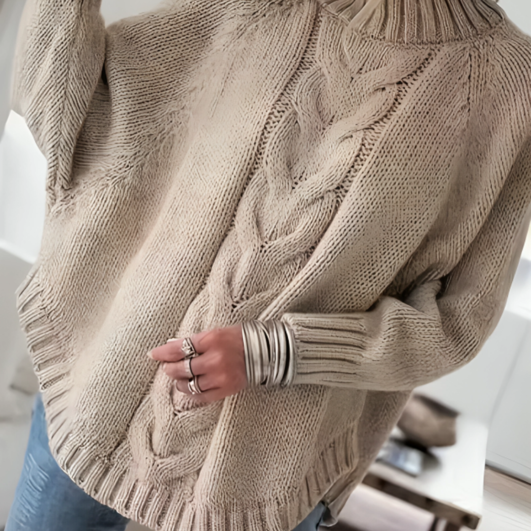 Sweater with Chunky Knit & Oversized Fit – Pamella CableVest