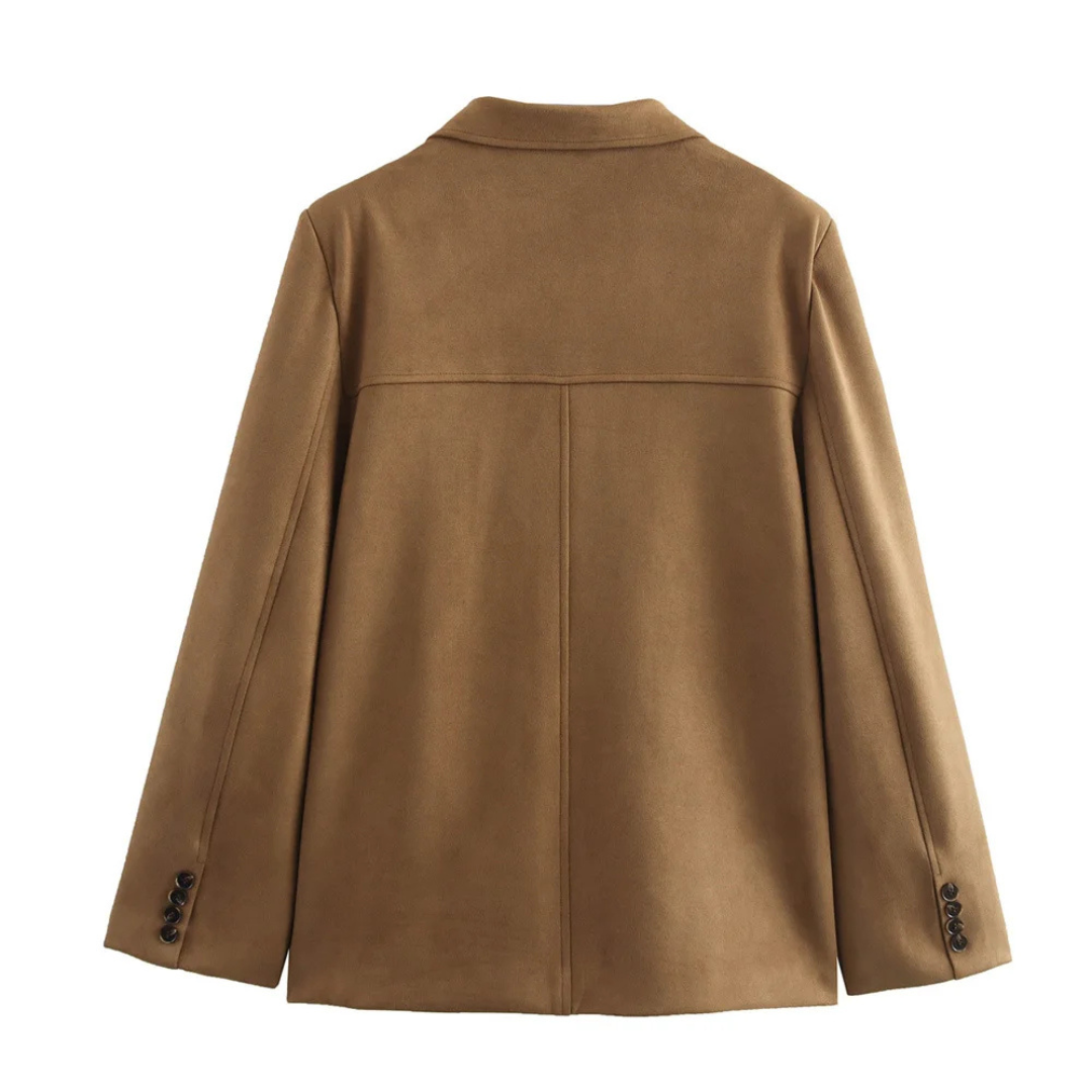 Women’s Single-Breasted Wool Coat – Tailored Long Overcoat