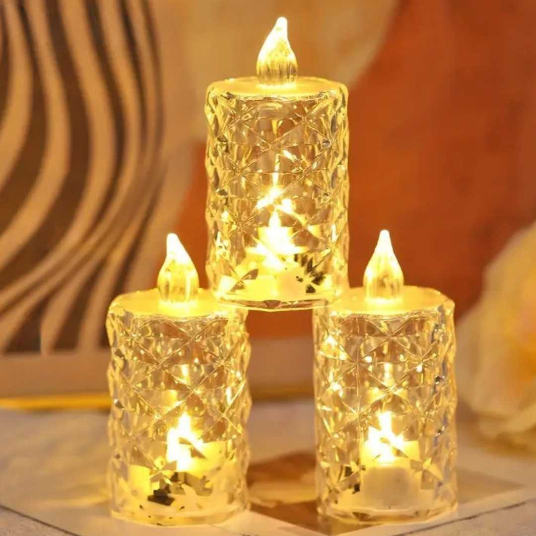 LED Flameless Crystal Candle – GlowLume Set