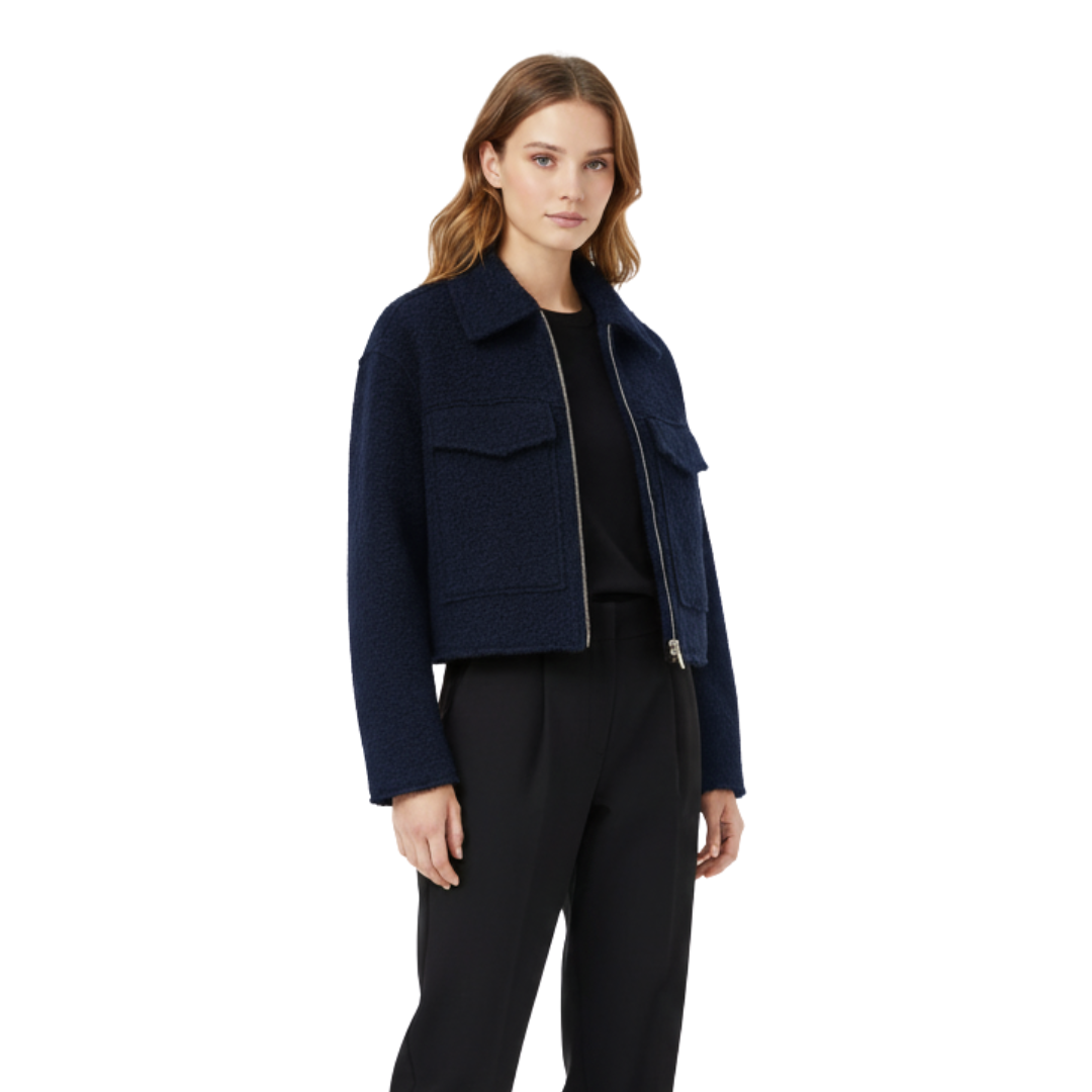 Women’s Zip-Up Fleece Jacket – Westmere SoftWool Pocket Coat