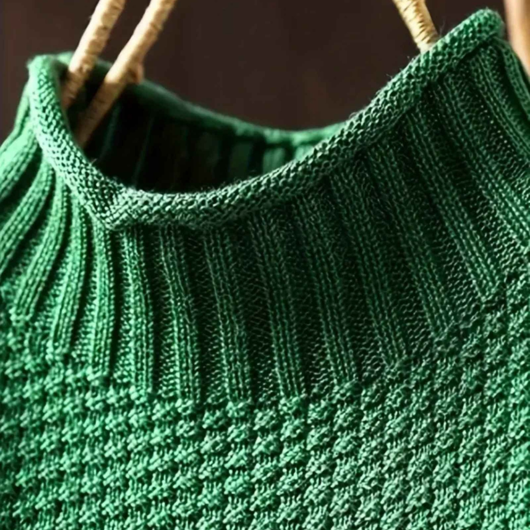 Knitted Sweater with Relaxed Fit & Ribbed Collar – CosyWeave Pullover