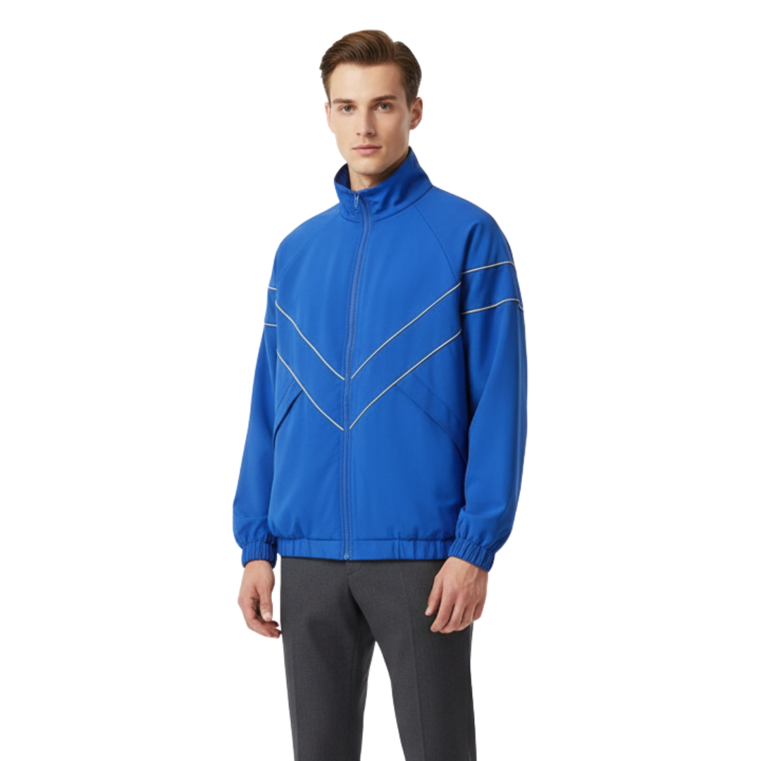Men’s Lightweight Windbreaker Jacket – Varsity-Style Shell