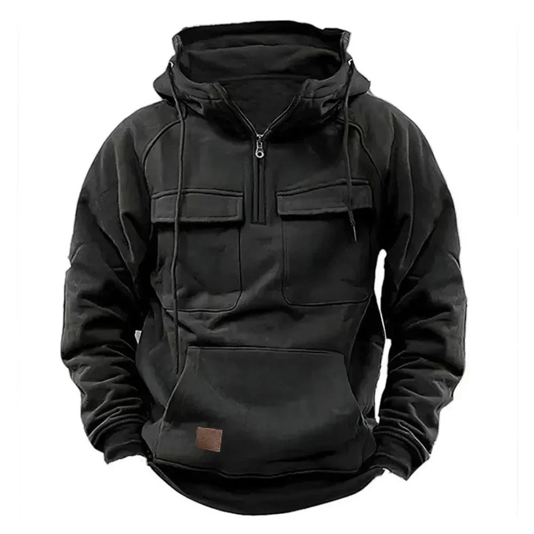 Half Zip Fleece Hoodie with Tactical Pockets – StormFront Pullover