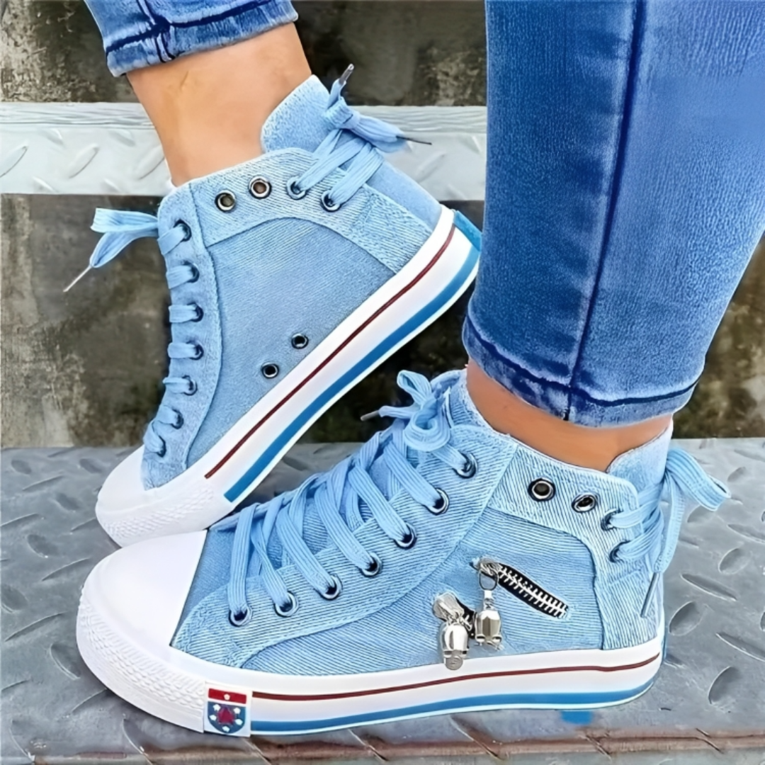 Boots – RetroCharm High-Top Denim Boots