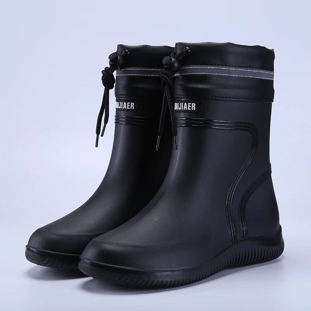 Rain Boots – StormStride Waterproof Mid-Calf Drawstring Boots