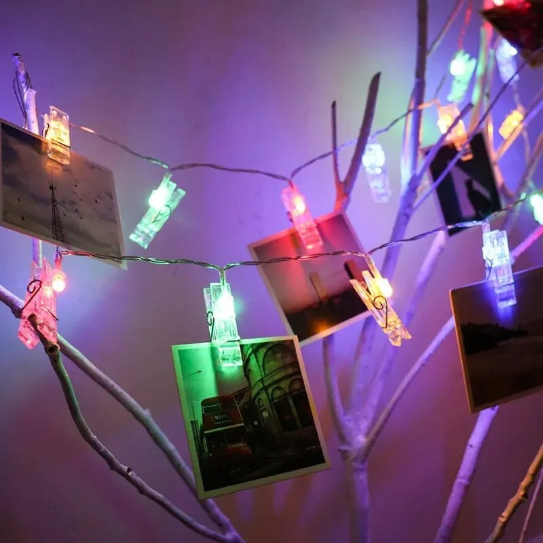 Photo Clip String Light – GlowClips Battery Fairy Garland 1.5m/3m (10–20 LEDs)