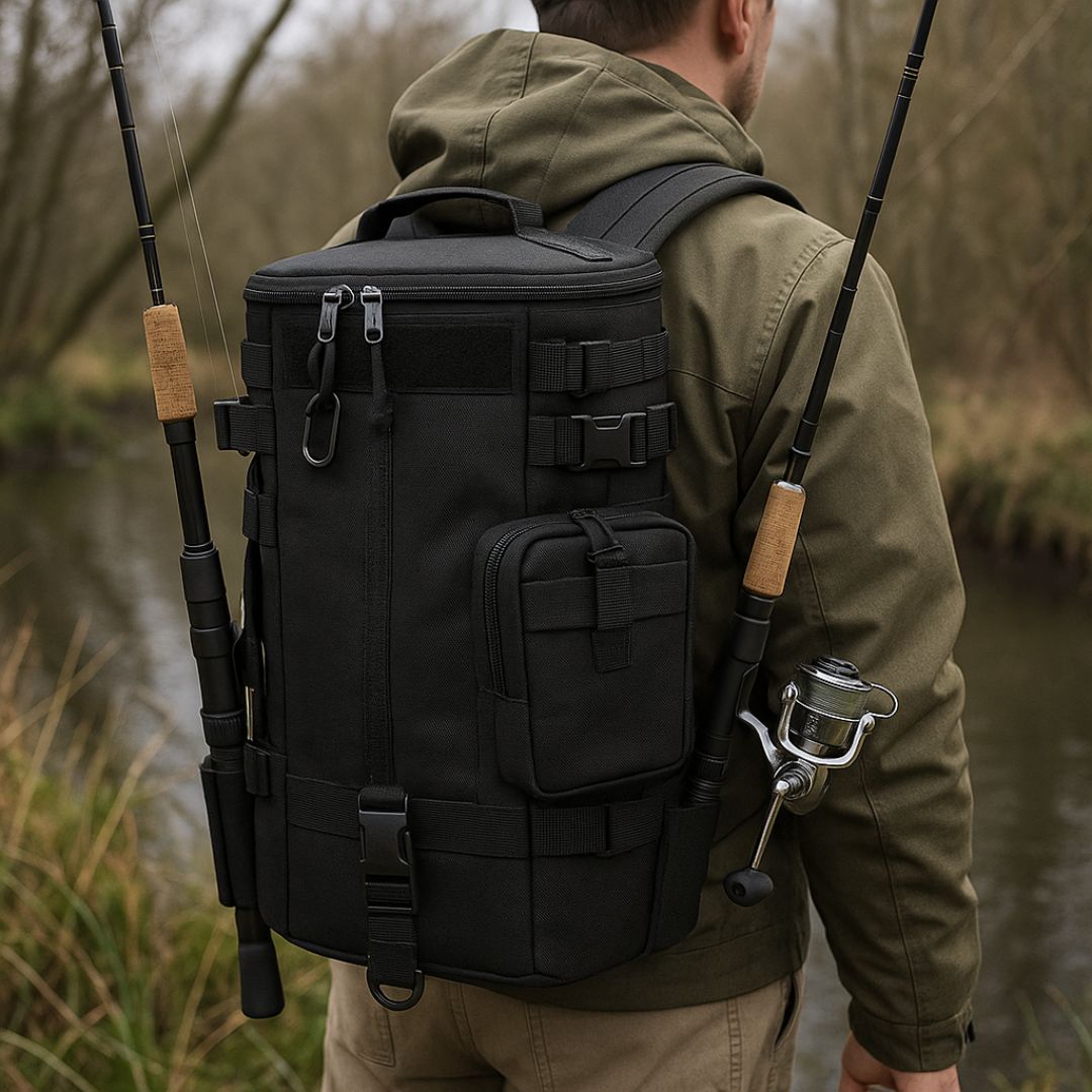Tactical Fishing Backpack with Rod Holder – GearPack CP