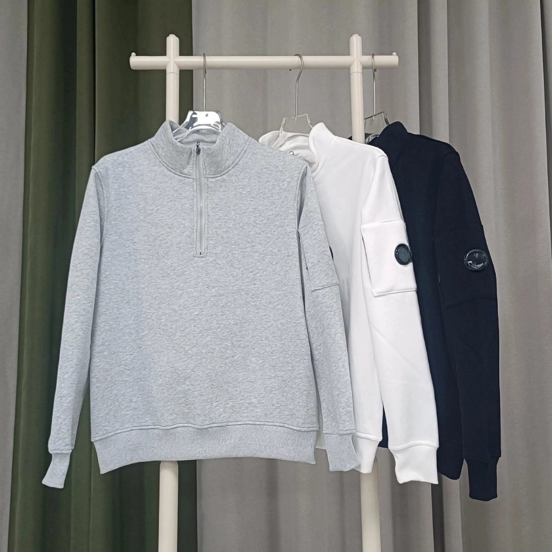 Half Zip Fleece Hoodie with Pocket Detail – MetroForm Pullover