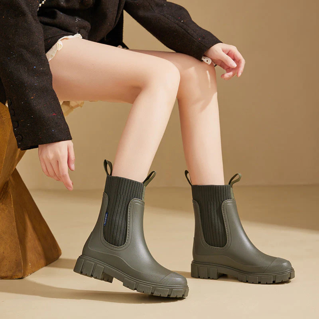 Waterproof Chelsea Rain Boots with Anti-Slip Sole – RainGuard Urban Boots