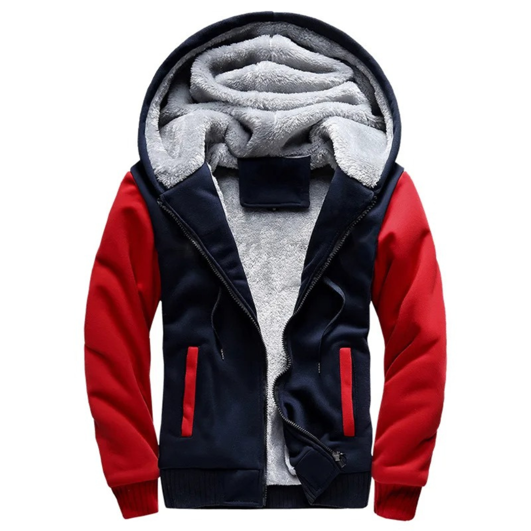 Men’s Sherpa-Lined Fleece Jacket – Warm Hooded Zip-Up for Winter