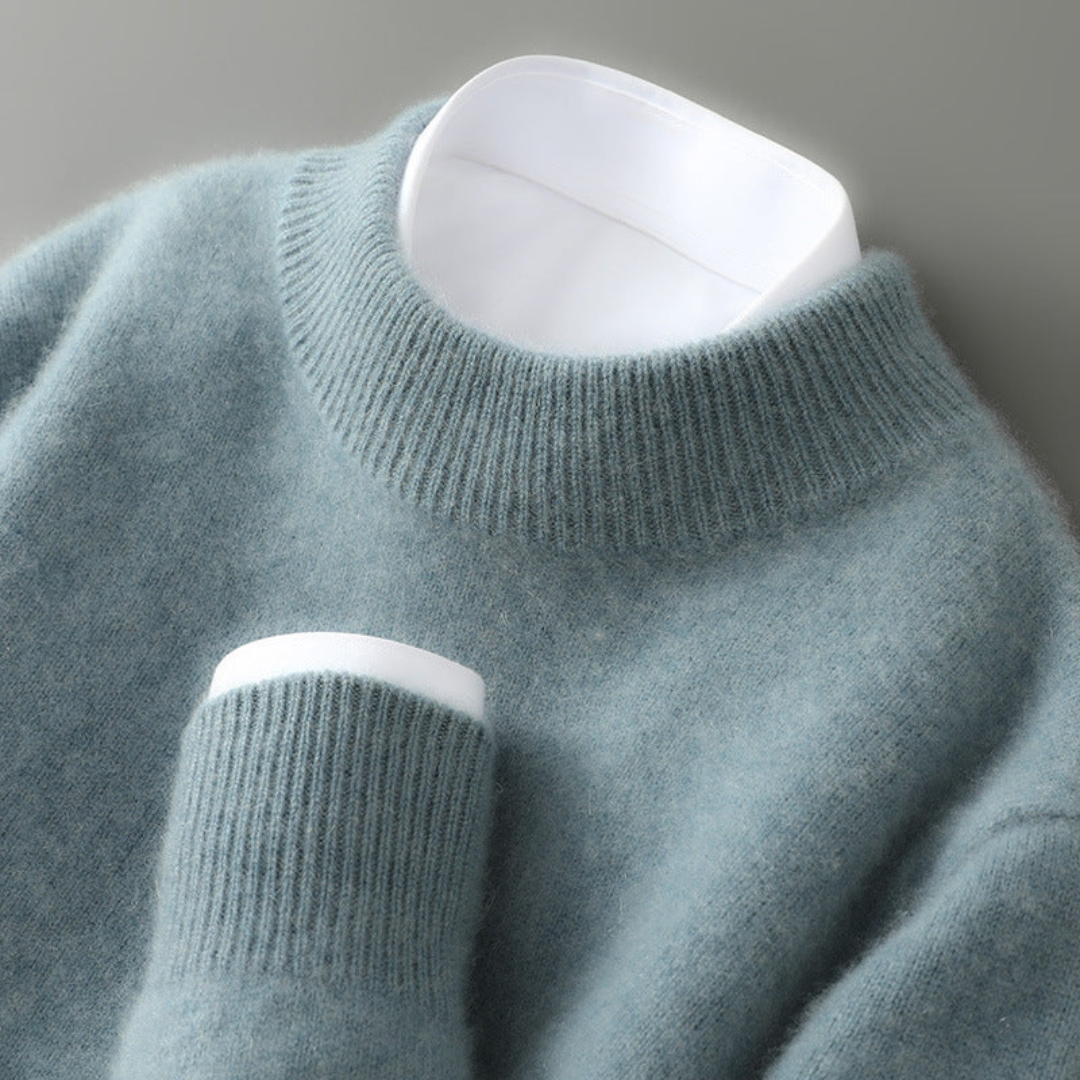 Men’s Cashmere-Feel Knit Sweater – Soft Turtleneck Jumper