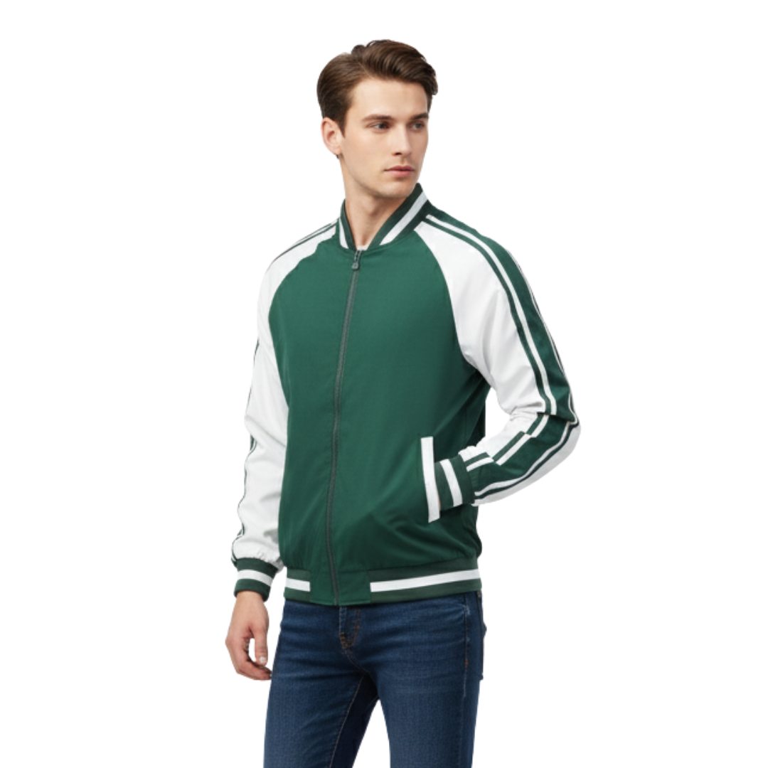 Men’s Retro Stripe Track Jacket – Classic Zip-Up Sportswear