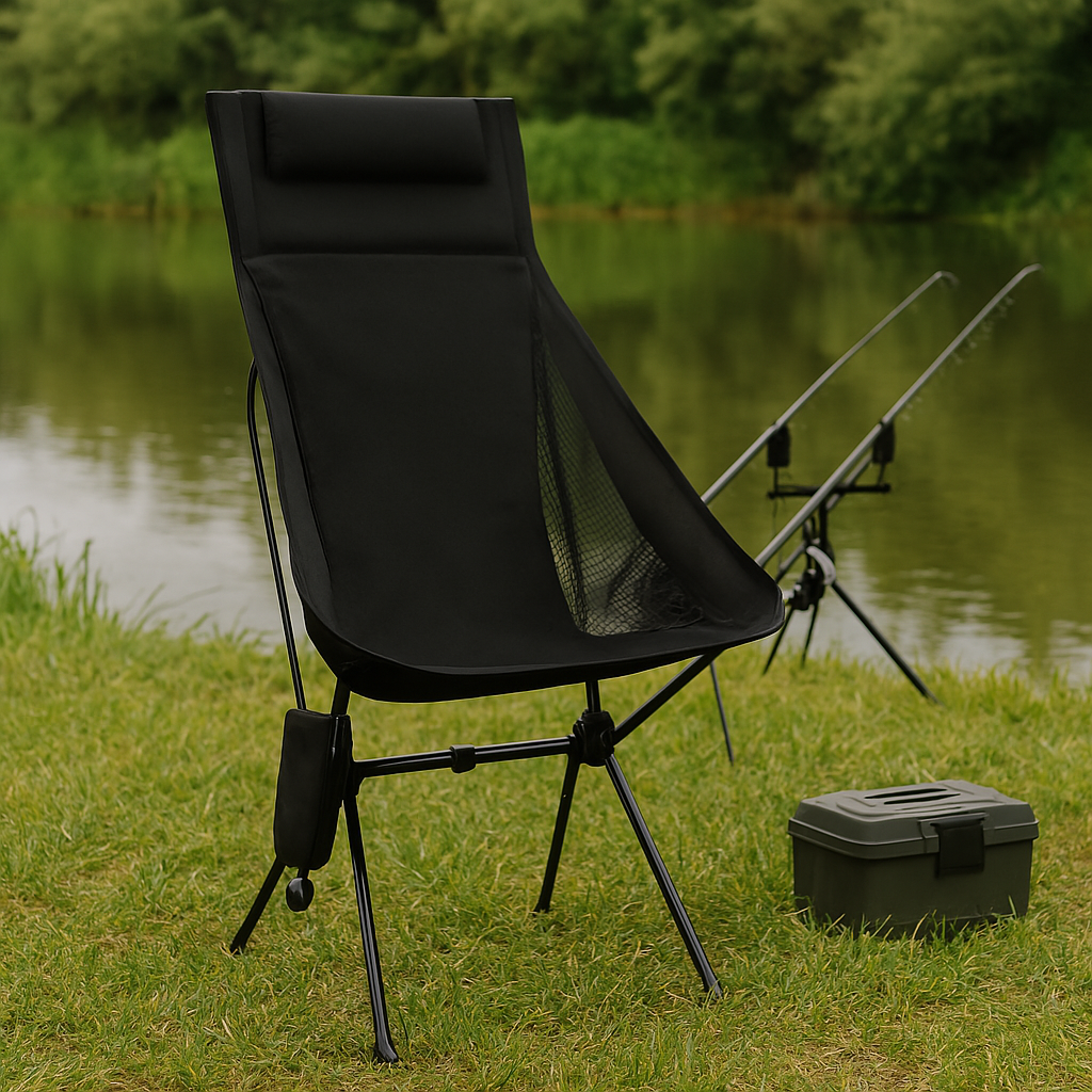 Folding Chair with Headrest & Aluminium Frame – CampNest Chair