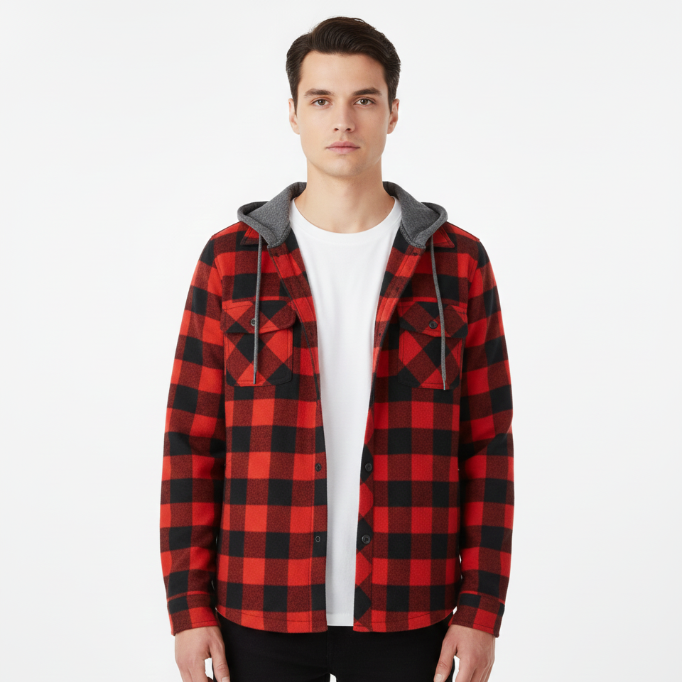 Nordspur | Men Relaxed Hooded Shirt Jacket