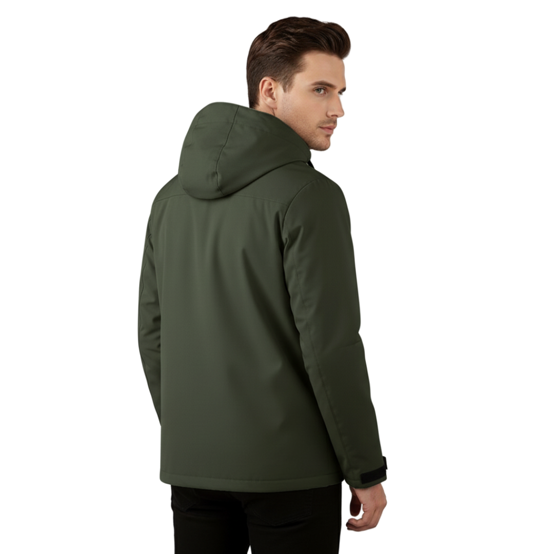 Men’s Hooded Fleece Jacket – Windproof Outdoor Zip-Up Coat